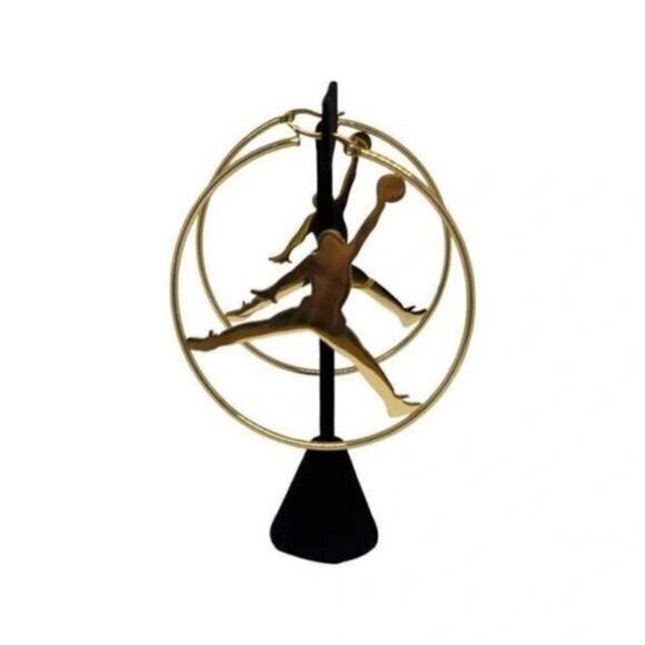 NEW MICHAEL JORDAN JUMPMAN JUMP MAN GOLD‎ - PLATED HOOP CLASP EARRING DANGLE - Picture 5 of 9